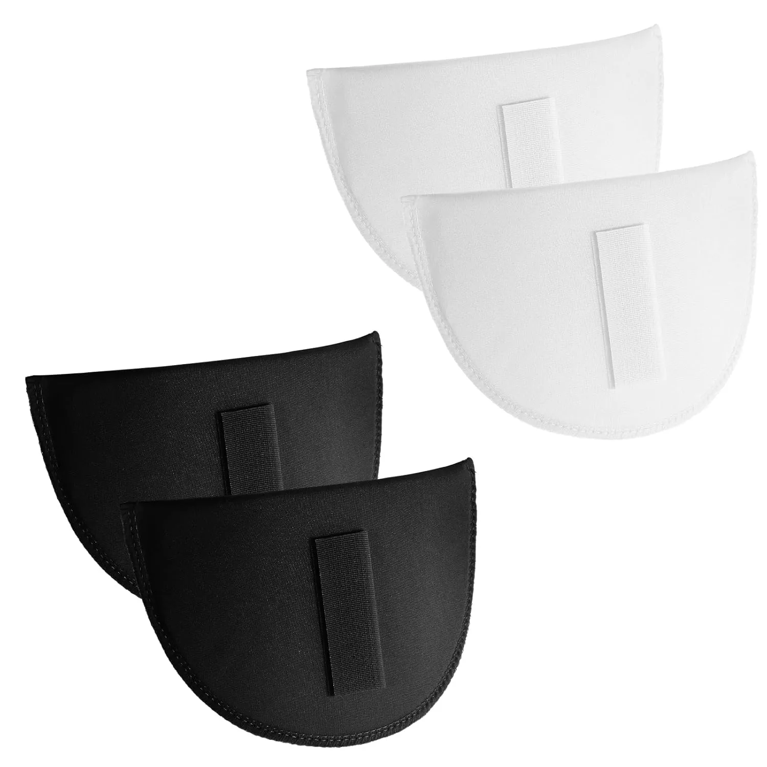 2 Pairs Set-in Shoulder Pads, Thickness 1.5cm Foam Shoulder Pads, Breathable Sponge Pads, Shoulder Enhancer Sewing Supplies for Women Men Sloping High Low Shoulders Blazer Suit T-Shirt (Black White)