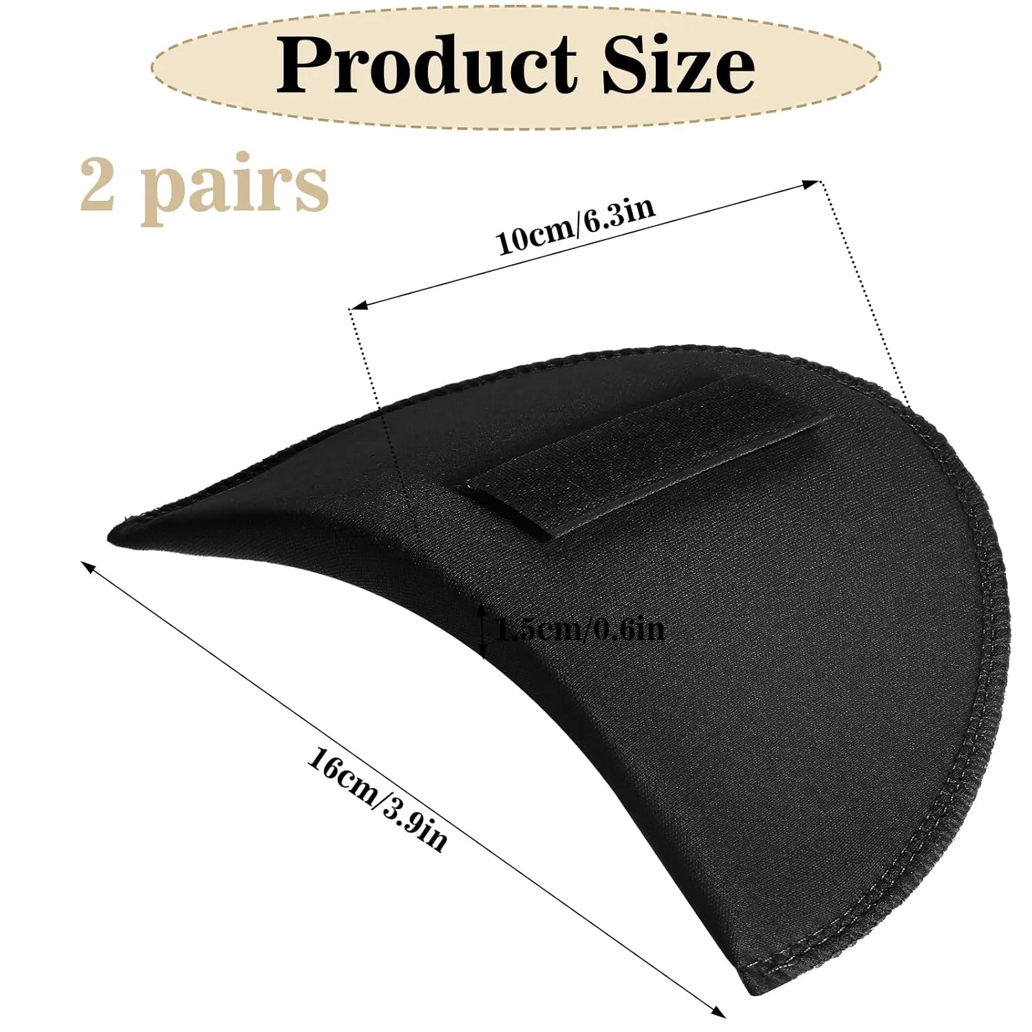 2 Pairs Set-in Shoulder Pads, Thickness 1.5cm Foam Shoulder Pads, Breathable Sponge Pads, Shoulder Enhancer Sewing Supplies for Women Men Sloping High Low Shoulders Blazer Suit T-Shirt (Black White)