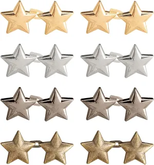 8 Set Pant Waist Tightener Star Buttons Pins,Pant Waist Tightener,for Loose Jeans Reusable Waist Cincher Clip Pants Skirts Sleeves Sweaters Clothing Accessories