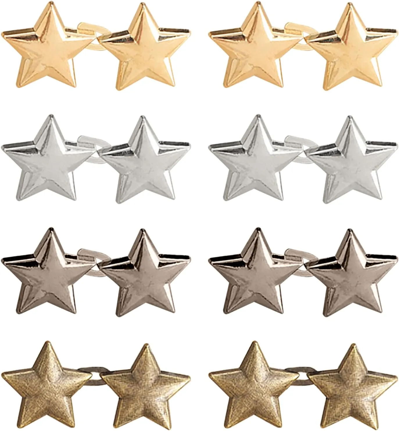 8 Set Pant Waist Tightener Star Buttons Pins,Pant Waist Tightener,for Loose Jeans Reusable Waist Cincher Clip Pants Skirts Sleeves Sweaters Clothing Accessories