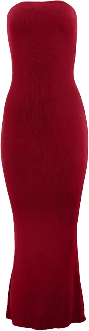 Almere Body Shaping Basic Strapless Maxi Dress
