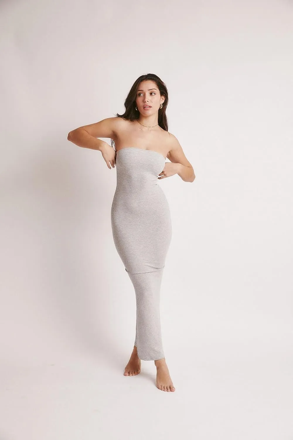 Almere Body Shaping Basic Strapless Maxi Dress