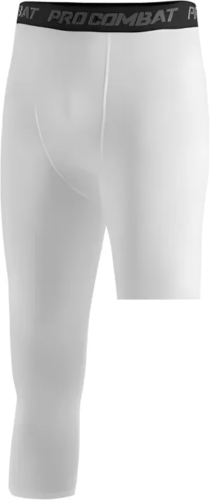 BaronHong Basketball Single Leg Tight Sports Pants 3/4 One Leg Compression Pants Athletic Base Layer Underwear
