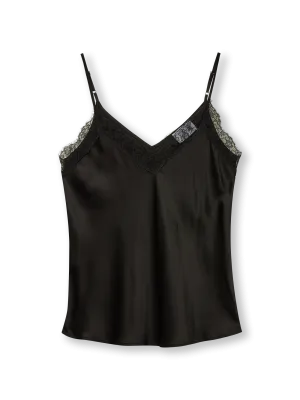 Camisole with lace | black