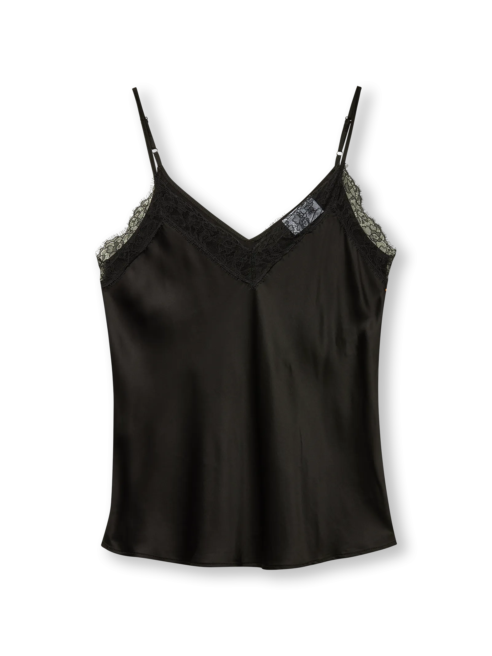 Camisole with lace | black