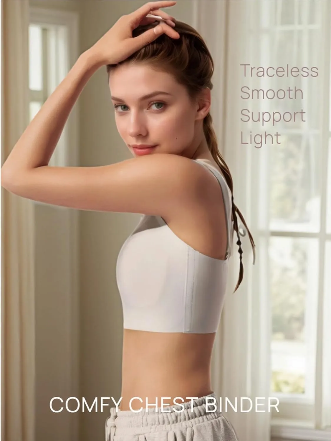 Chest Binder,Binder Bras for Women,Transgender FTM Binder Trans,Adjustable Breast Binder Traceless Underwear