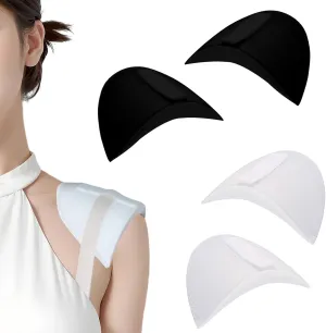 Cuyacili 2 Pairs Set-in Shoulder Pads Breathable Thick Sponge Pad Enhancer Thickness 2cm Sewing Supplies for Women Men Sloping Shoulder High Low Shoulder Suit T-Shirt Clothes(Black White)