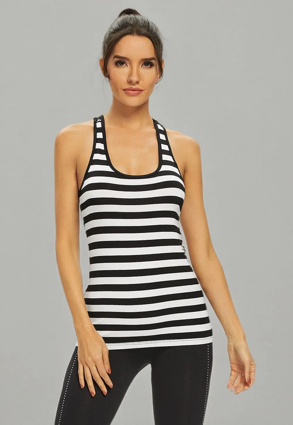 Femdouce Racerback Workout Tank top for Women Activewear Running top Yoga 4 Pack