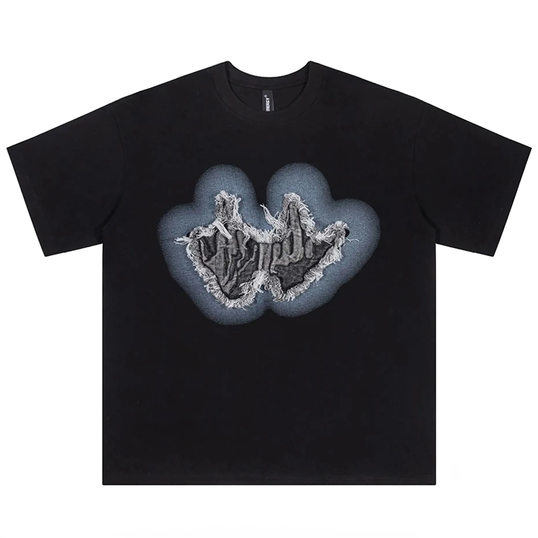 'Finger' Embroidered Cotton T-Shirt
