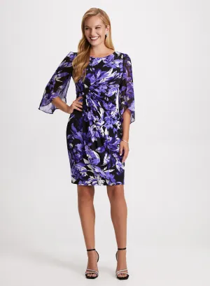 Floral Chiffon Flounce Dress