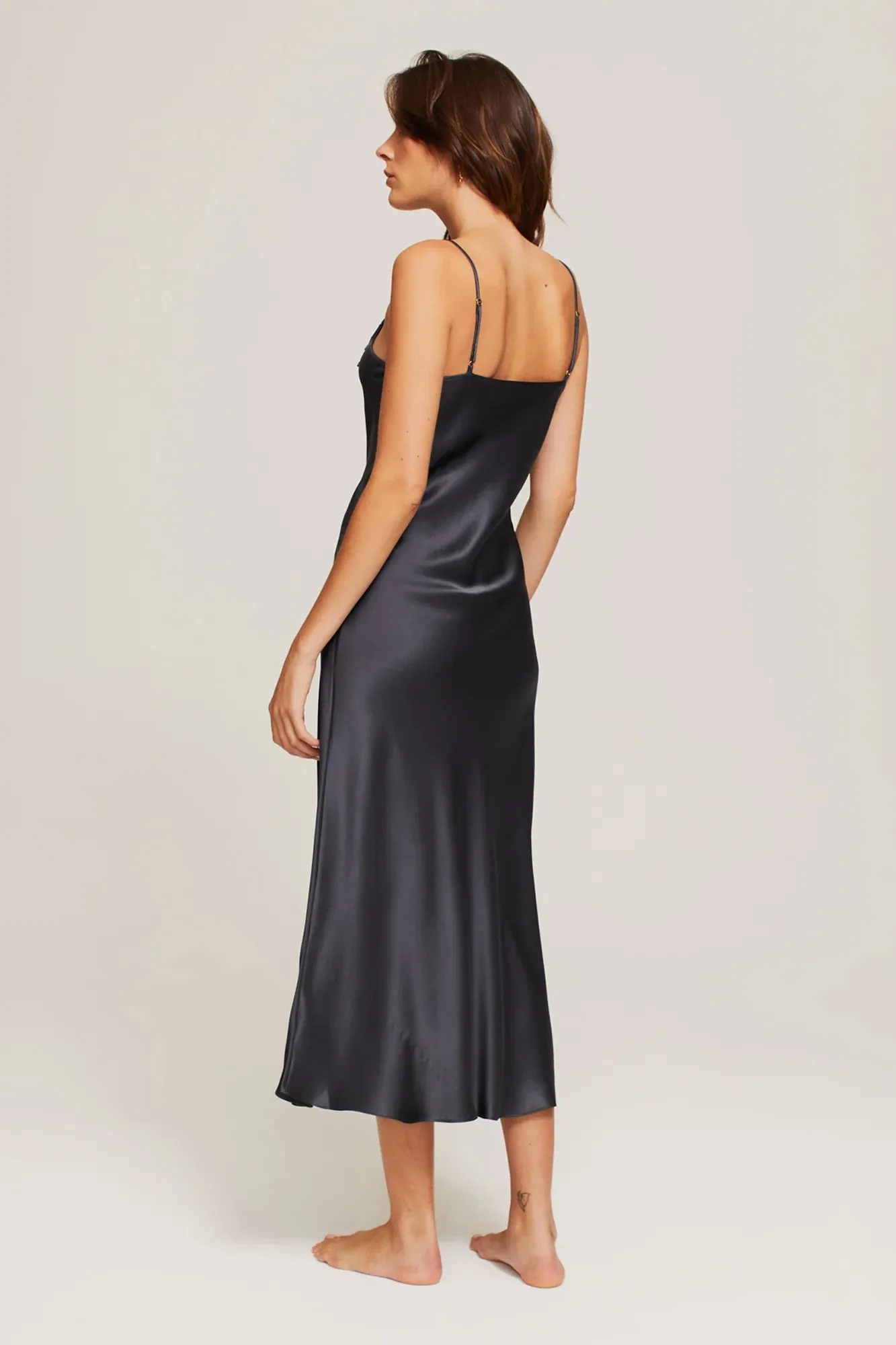 Ginia Long Lace Silk Slip