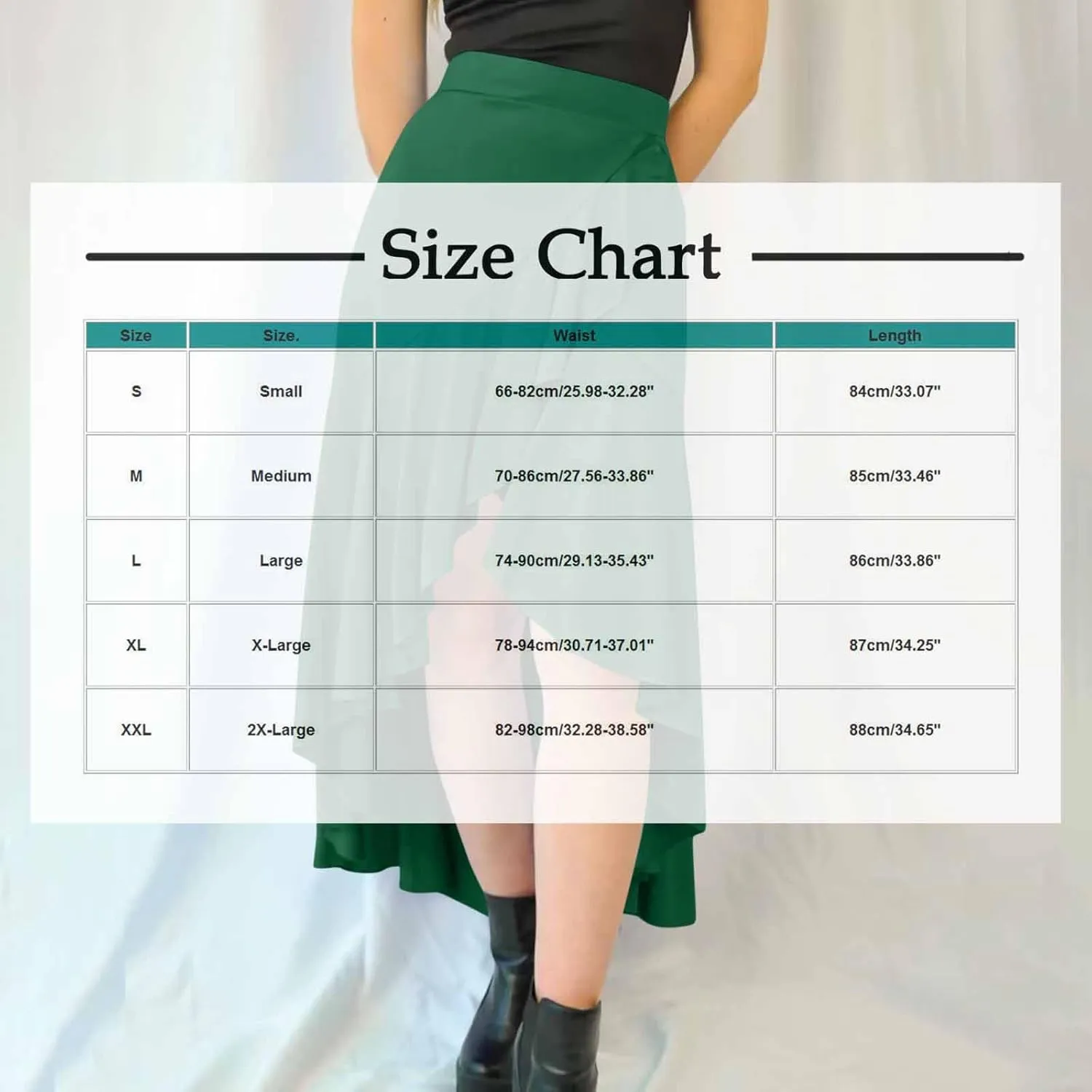 JOAU High Waist Wrap Irregular Flowy Ruffle Skirts for Women Trendy Summer High Low Slit Front A-line Midi Skirt