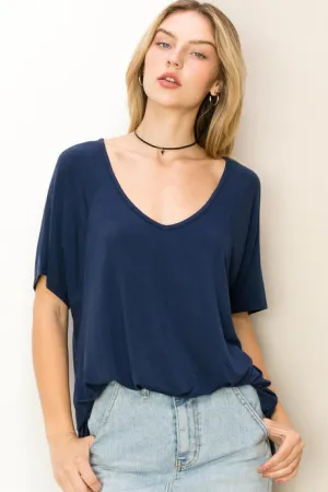 Julia Dark Night Oversized Short Sleeve Top