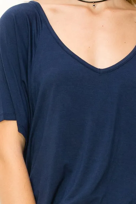 Julia Dark Night Oversized Short Sleeve Top