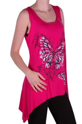 Kayla Butterfly Sleeveless Plus Size Vest