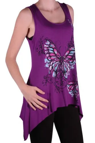Kayla Butterfly Sleeveless Plus Size Vest