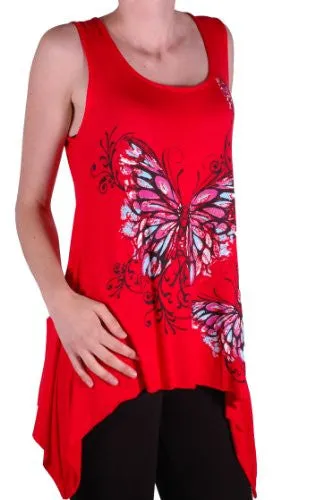 Kayla Butterfly Sleeveless Plus Size Vest