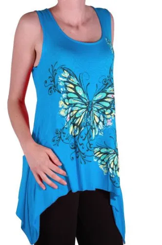 Kayla Butterfly Sleeveless Plus Size Vest