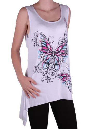 Kayla Butterfly Sleeveless Plus Size Vest