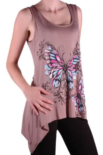 Kayla Butterfly Sleeveless Plus Size Vest