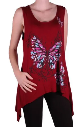 Kayla Butterfly Sleeveless Plus Size Vest