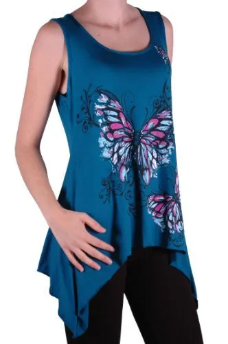Kayla Butterfly Sleeveless Plus Size Vest