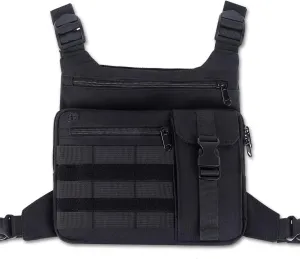 KINGSLONG Tactical Chest Pack Running Bag: Outdoor Sports Lightweight Water Resistant - Hiking EDC Vest Rig Pack Men Women
