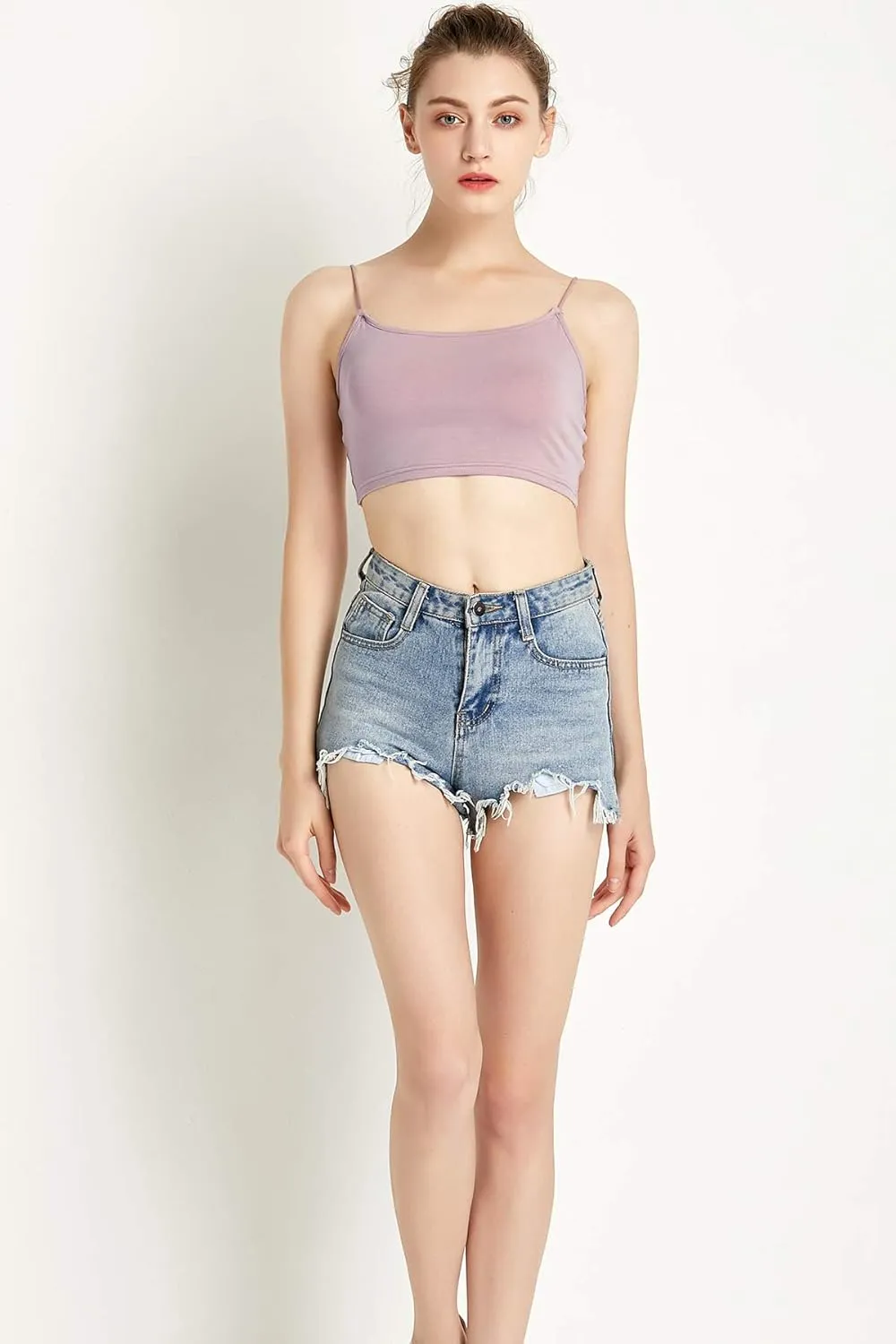 LuFeng Women's Crop Top Cami Camisole Summer Women Sexy Slim Sleeveless Backless Spaghetti Strap Tank Top