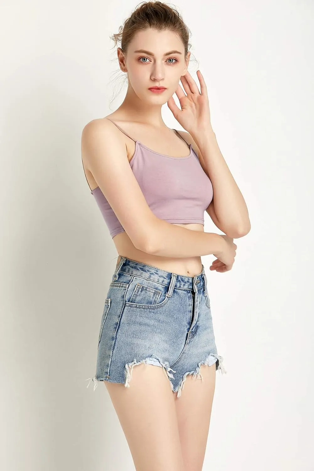 LuFeng Women's Crop Top Cami Camisole Summer Women Sexy Slim Sleeveless Backless Spaghetti Strap Tank Top