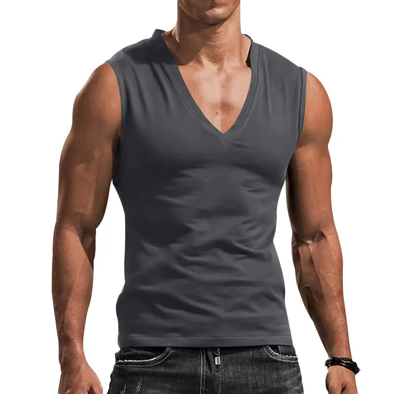 Men's V-Neck Sleeveless Fitness Vest