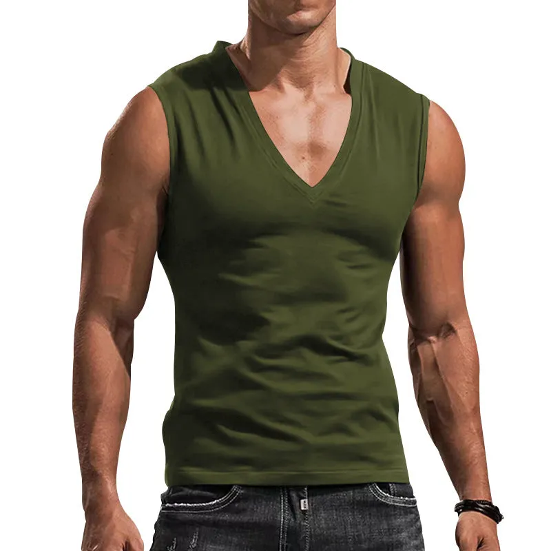 Men's V-Neck Sleeveless Fitness Vest