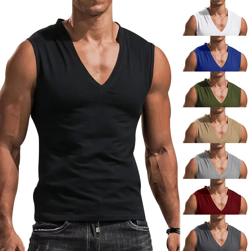 Men's V-Neck Sleeveless Fitness Vest