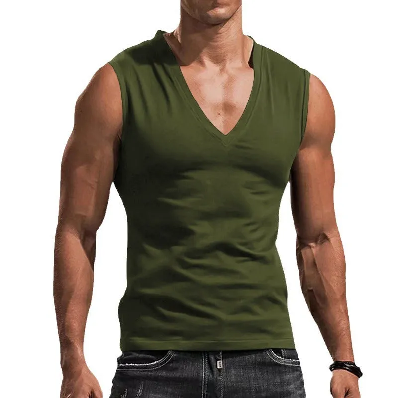 Men's V-Neck Sleeveless Fitness Vest