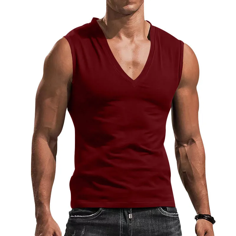 Men's V-Neck Sleeveless Fitness Vest
