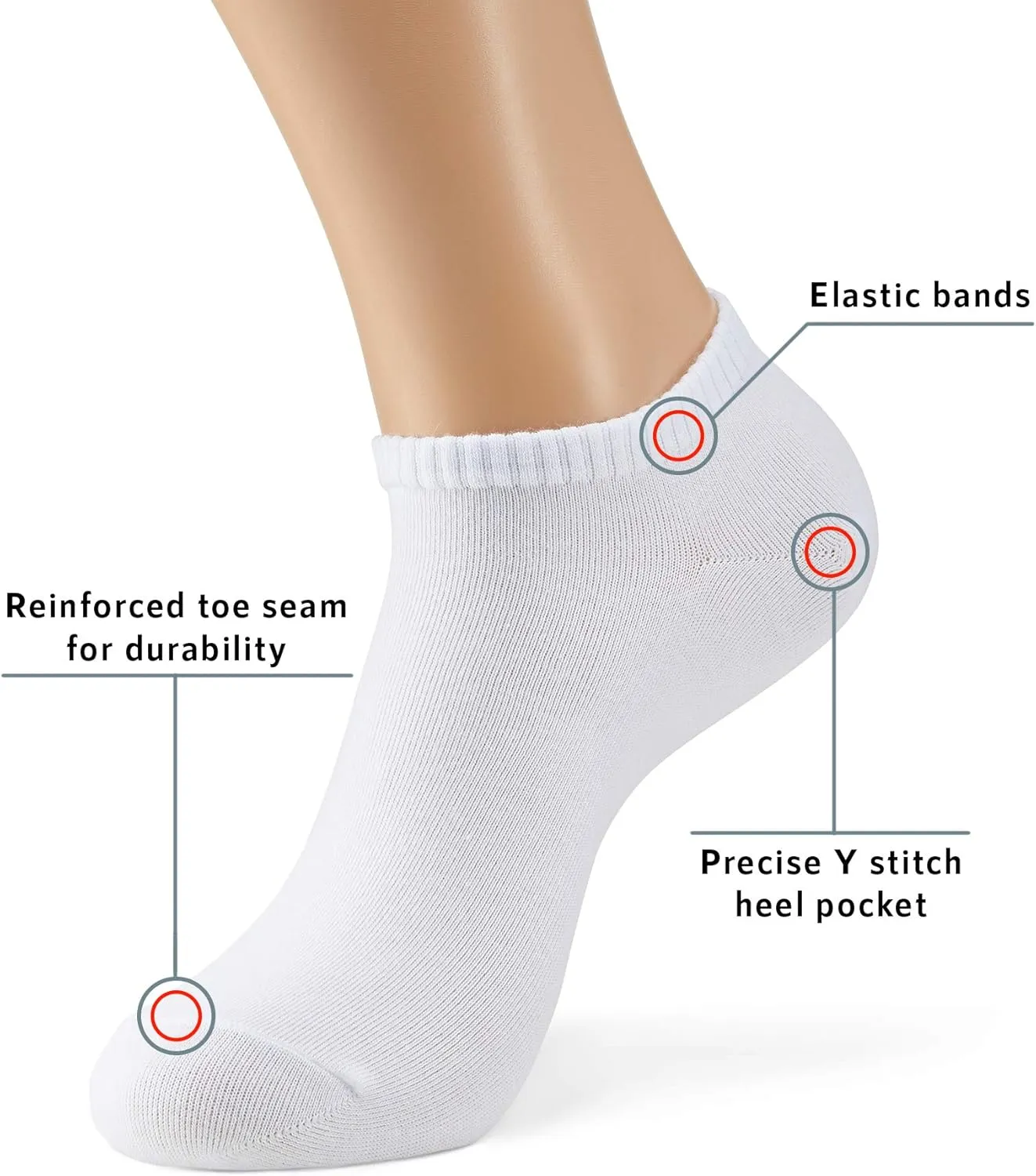 MONFOOT Men's/Women's 10-20 Pairs Thin Cotton Low Cut Ankle Socks, Multipack