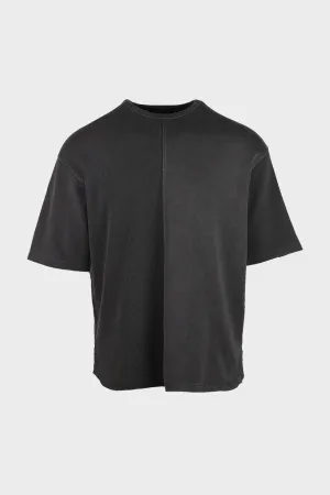 Multi-Fabric Loose-Fit T-Shirt - Charcoal