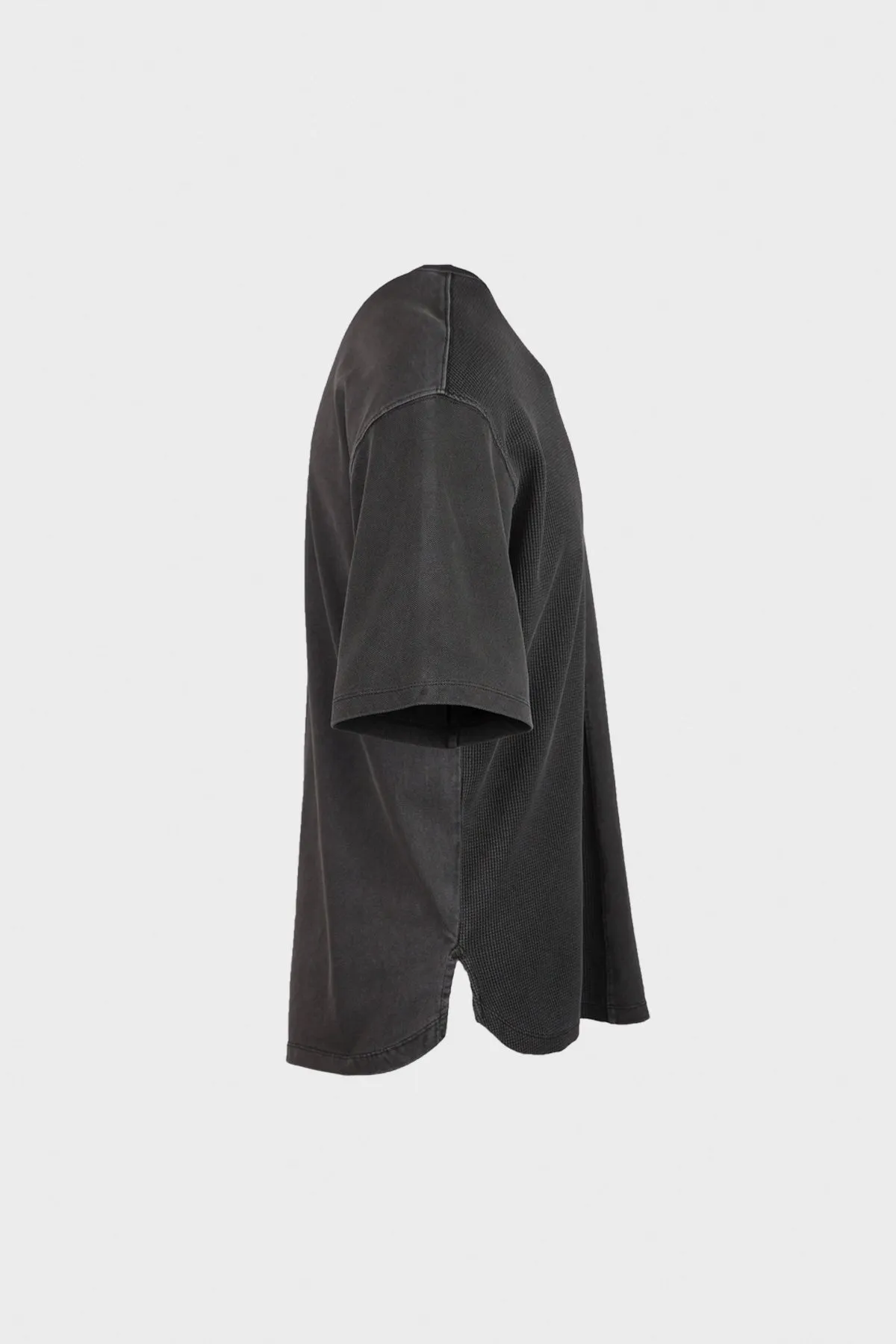 Multi-Fabric Loose-Fit T-Shirt - Charcoal