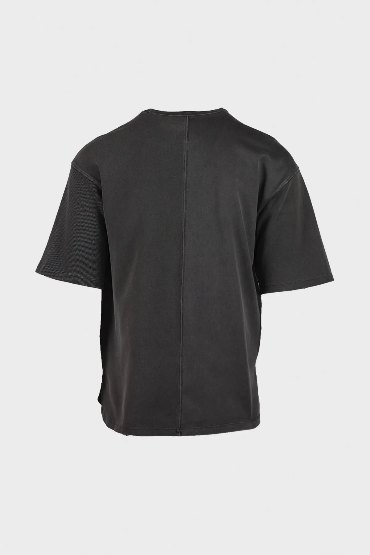 Multi-Fabric Loose-Fit T-Shirt - Charcoal