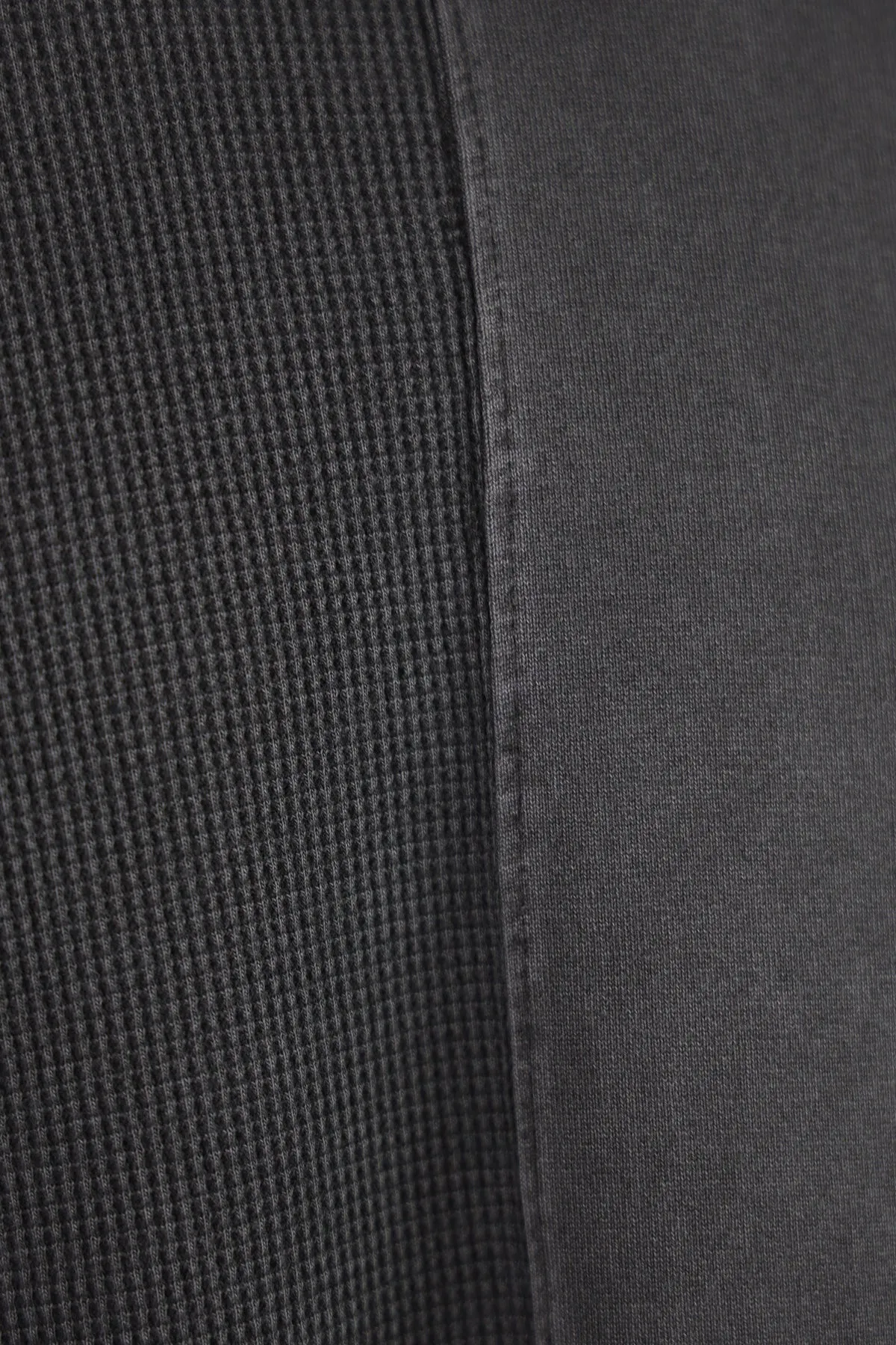 Multi-Fabric Loose-Fit T-Shirt - Charcoal