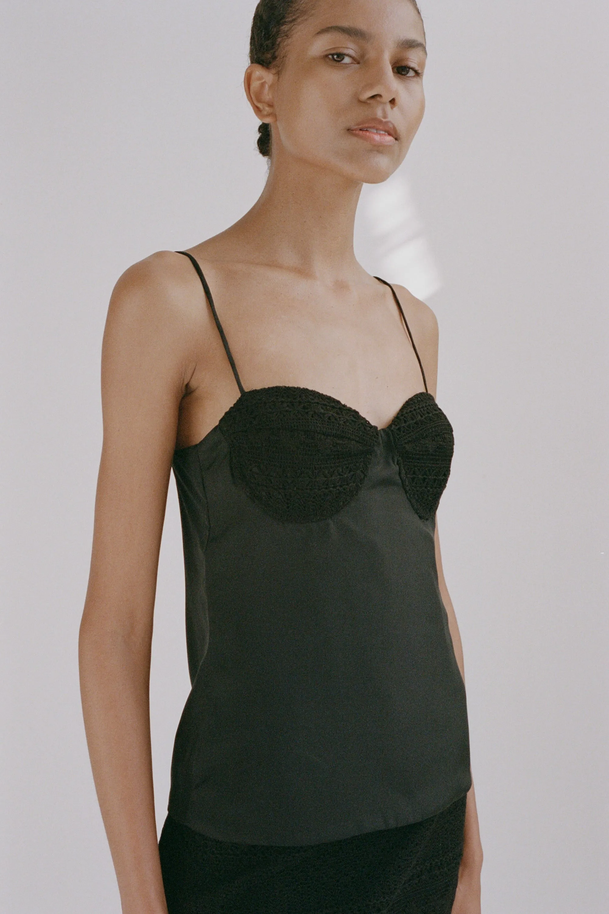 OPHELIA LACE CAMISOLE - BLACK