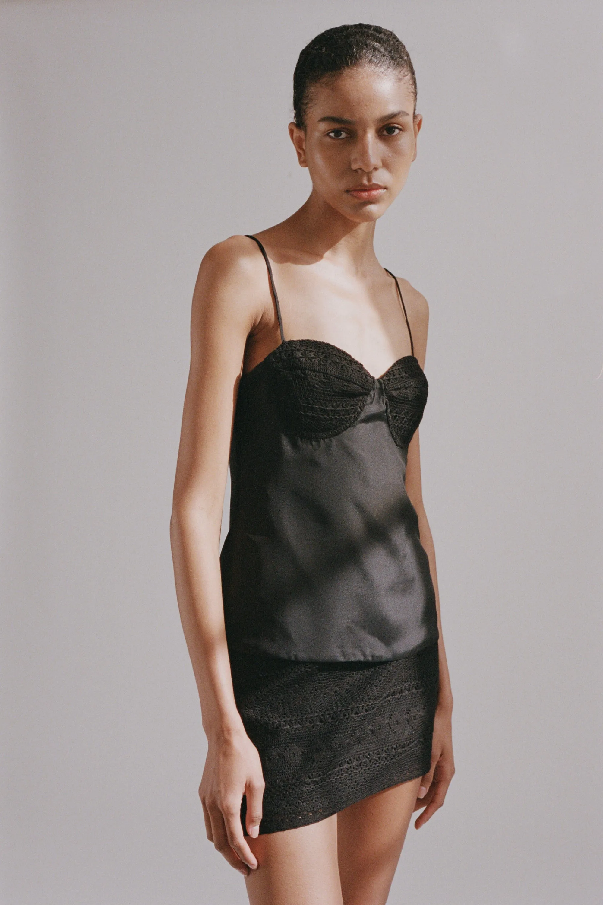 OPHELIA LACE CAMISOLE - BLACK
