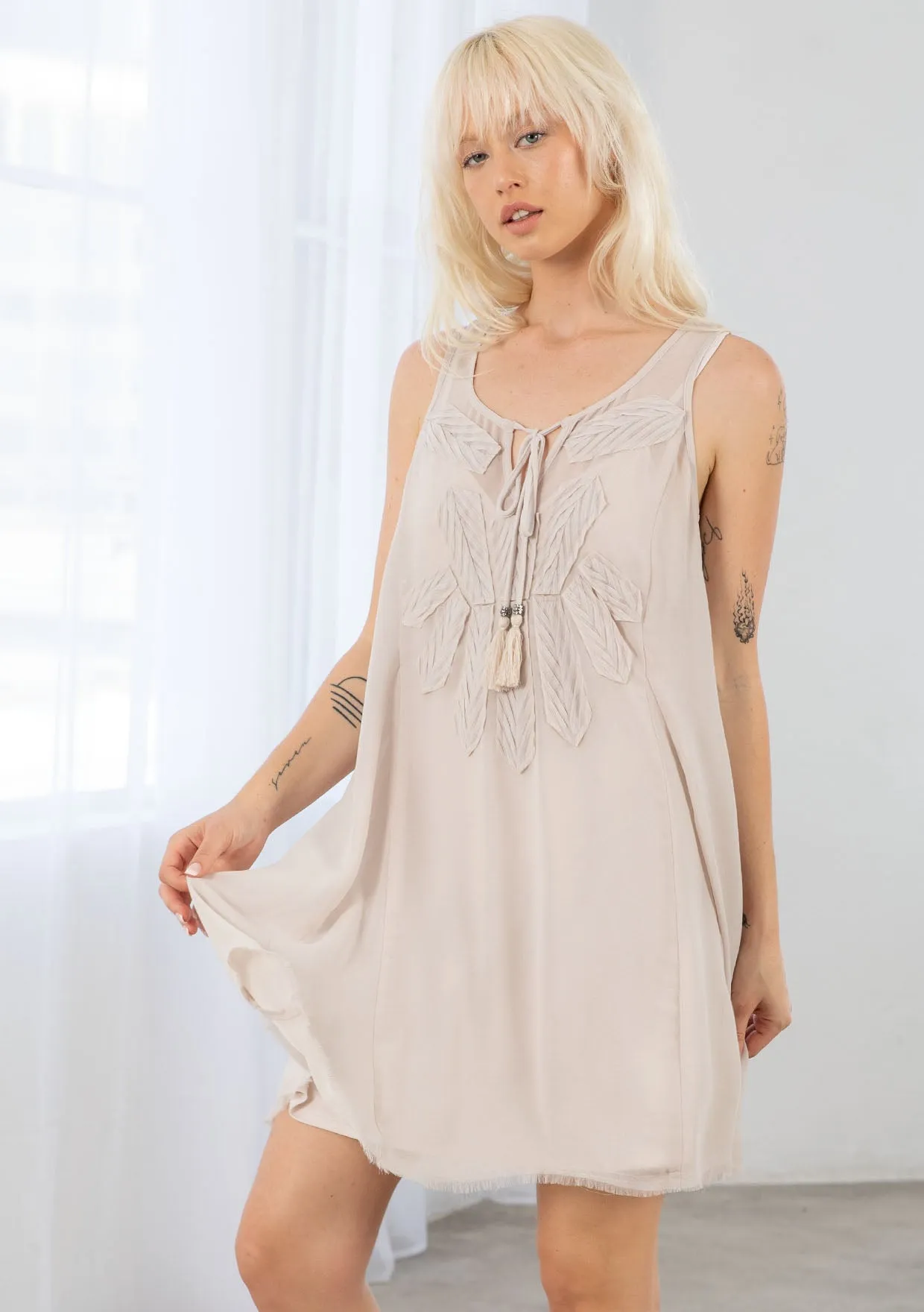 Sheer Chiffon Sleeveless Tank Mini Dress