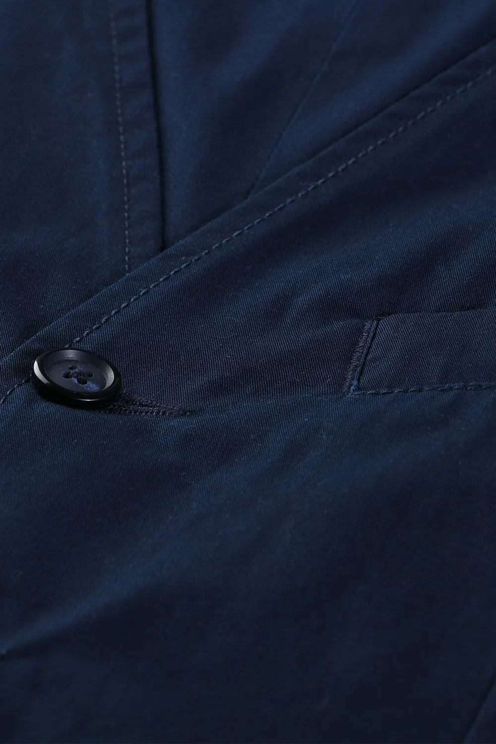 Sleeveless Lapel Navy Jacket