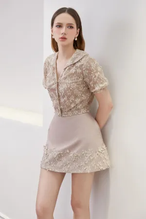 Tipi A-line High Waist Twill Mini Skirt