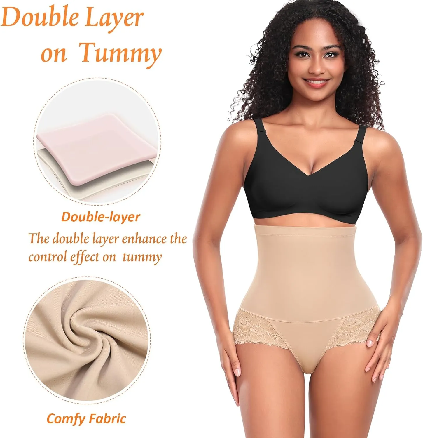 Tummy Control Shapewear Panties for Women High Waisted Shaping Underwear Lace Body Shaper Girdle