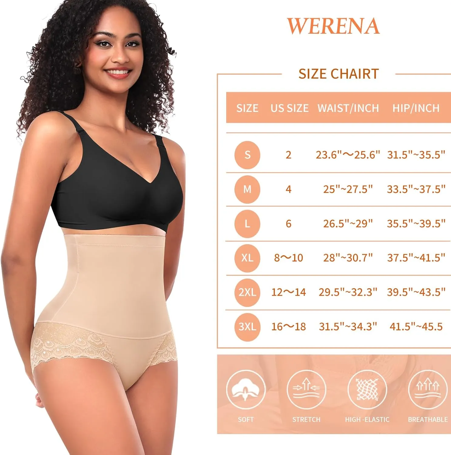 Tummy Control Shapewear Panties for Women High Waisted Shaping Underwear Lace Body Shaper Girdle