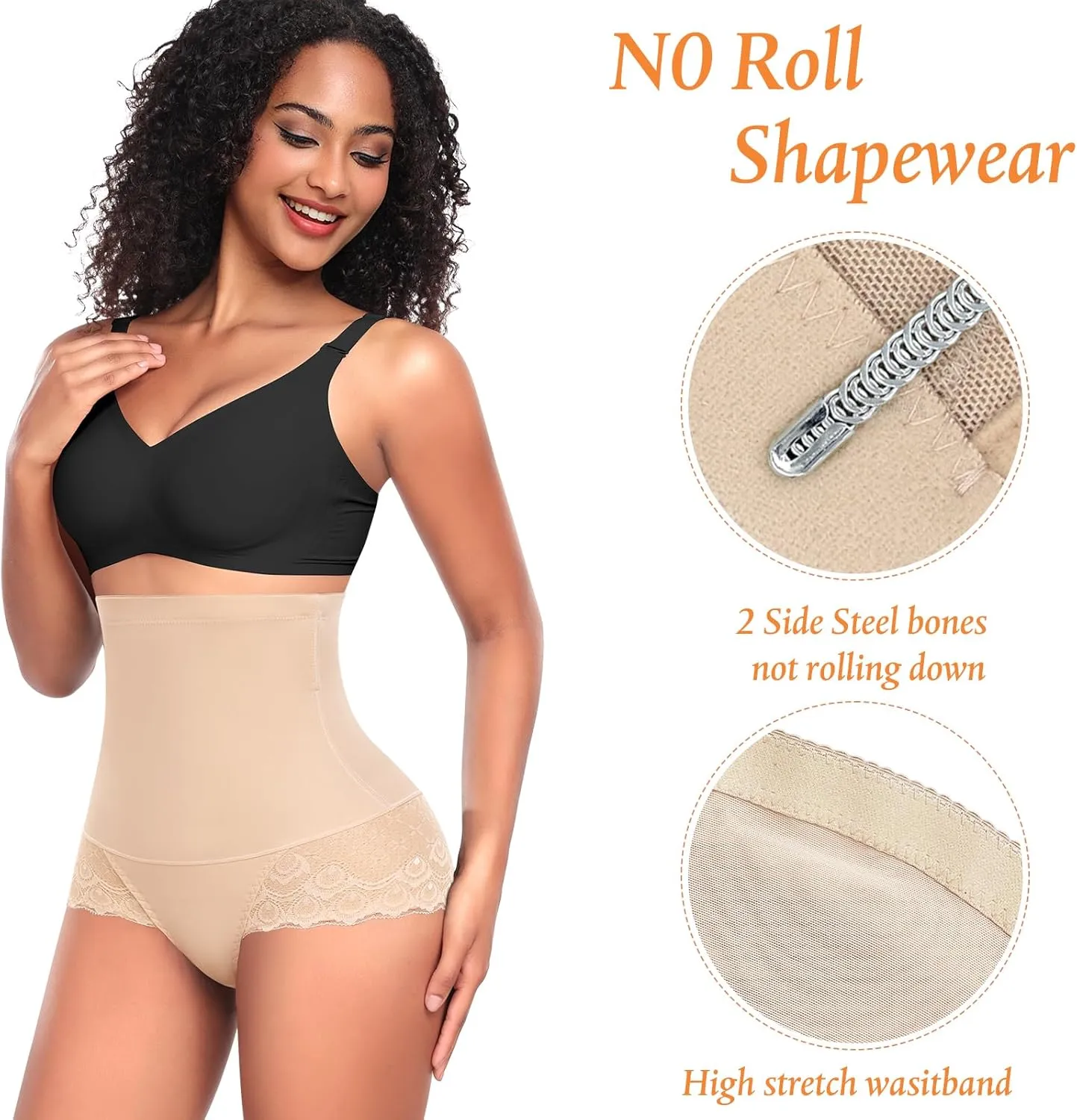 Tummy Control Shapewear Panties for Women High Waisted Shaping Underwear Lace Body Shaper Girdle