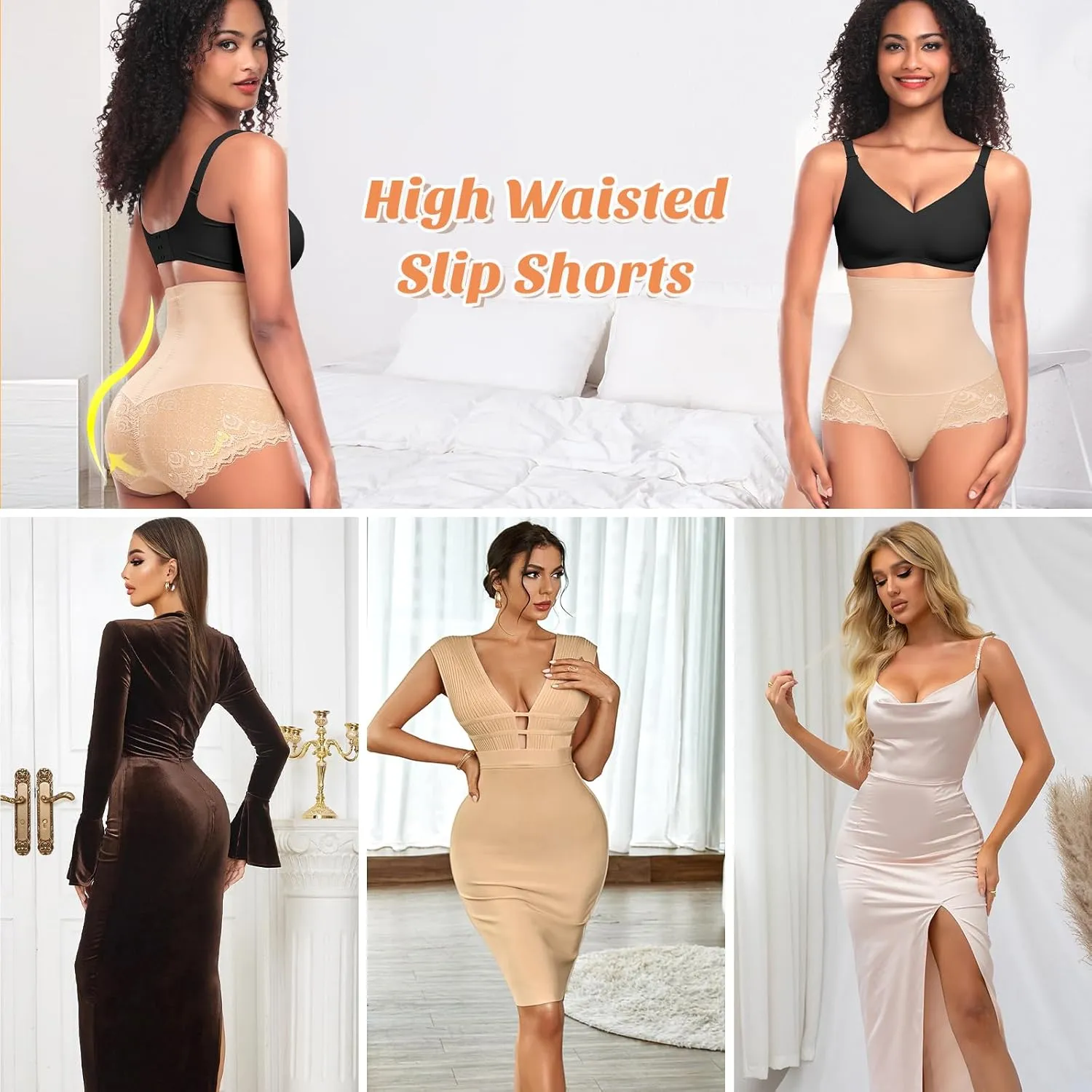 Tummy Control Shapewear Panties for Women High Waisted Shaping Underwear Lace Body Shaper Girdle