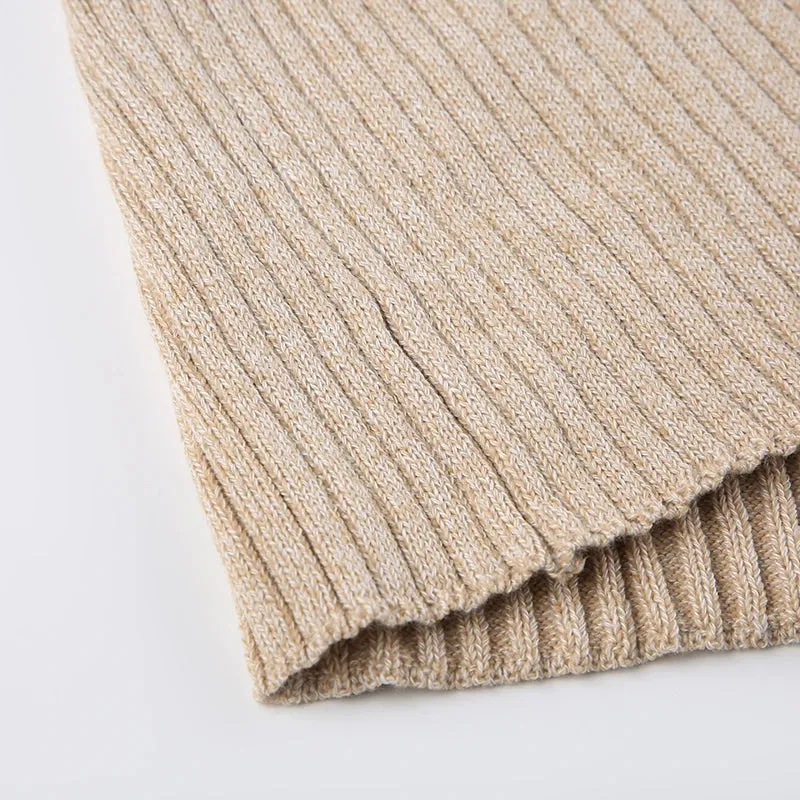 Vintage Side Slit Knitted High Waist Long Skirt