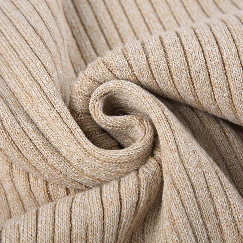 Vintage Side Slit Knitted High Waist Long Skirt